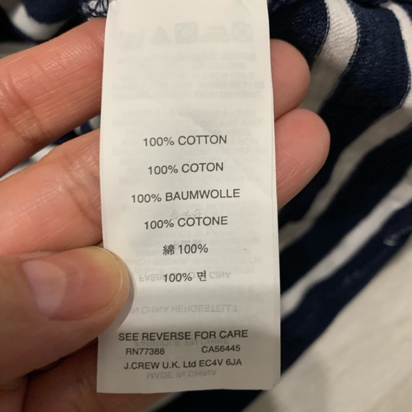 J. Crew Navy Striped Silver Floral Long Sleeve L - Picture 6 of 6